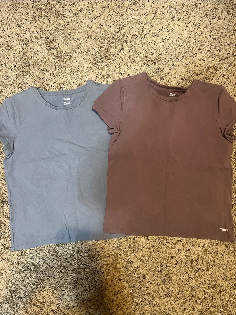 Aritzia TNA Short Sleeve Tee - Blue & purple(2-Pack)